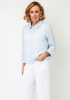 Street One Striped Button Front Shirt, Blue and White