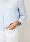 Street One Striped Button Front Shirt, Blue and White