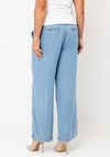 Street One Wide Leg Denim-Look Trousers, Light Blue