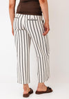Street One Striped Wide Leg Trousers, Cream and Brown