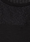 Street One Lace Neckline T-Shirt, Black