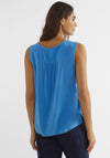Street One Sleeveless Hinged Collar Blouse, Blue Bay
