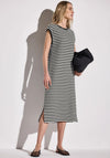 Street One Striped Knit Midi Dress, Black and White