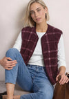 Street One Teddy Check Gilet, Wine