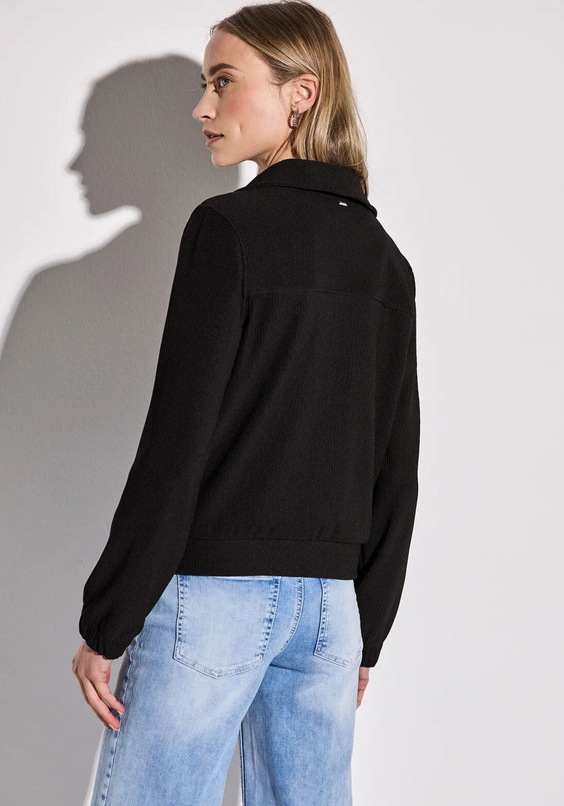 Street One Ribbed Pocket Detail Jacket, Black