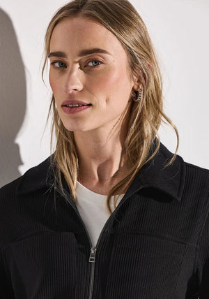 Street One Ribbed Pocket Detail Jacket, Black