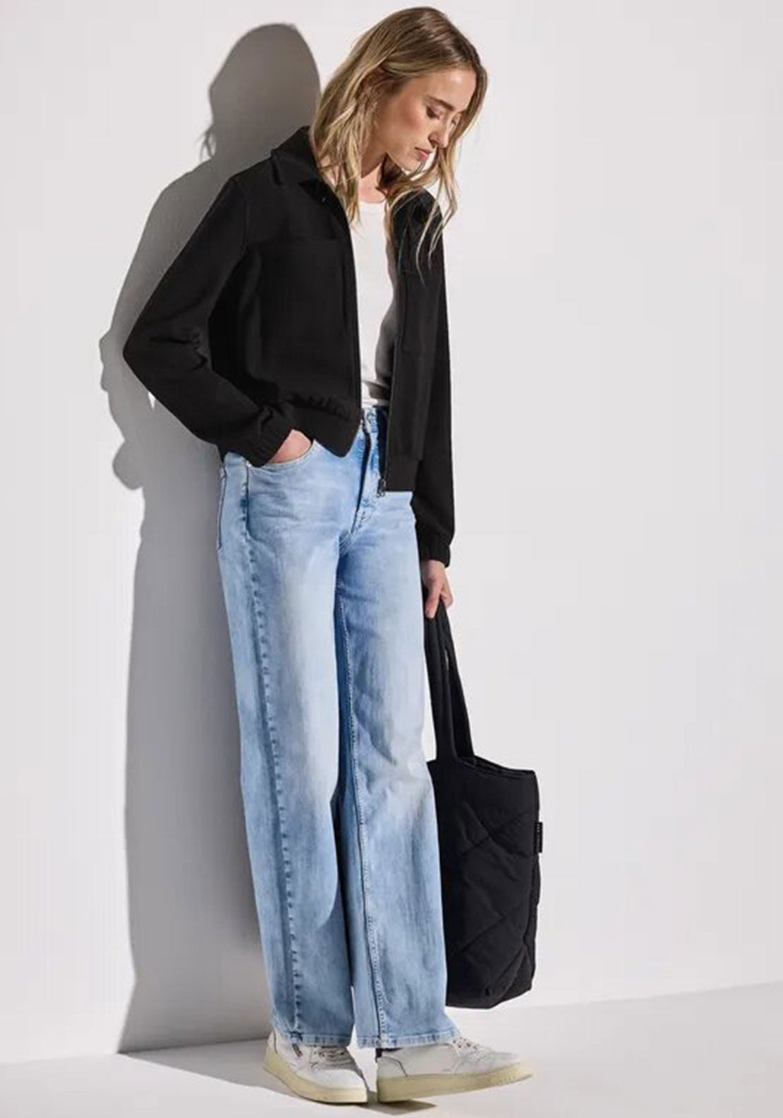 Street One Ribbed Pocket Detail Jacket, Black