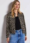 Street One Leopard Print Bomber Jacket, Brown