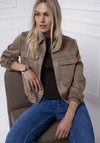 Street One Short Velour Jacket, Light Brown