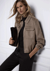 Street One Short Velour Jacket, Light Brown