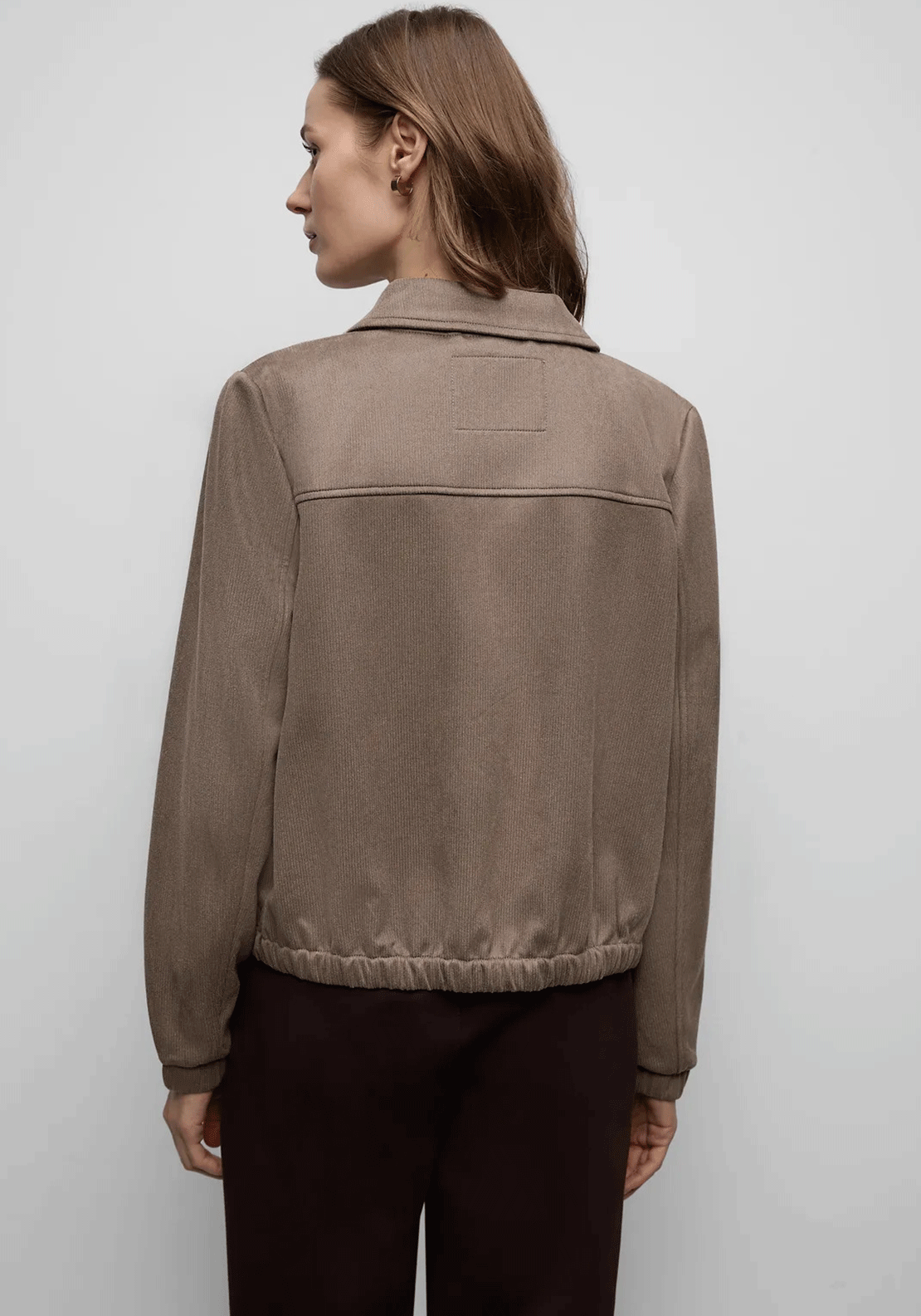 Street One Short Velour Jacket, Light Brown