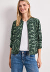 Street One Leaf Print Bomber Jacket, Green