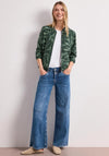 Street One Leaf Print Bomber Jacket, Green