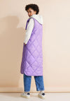 Street One Long Diamond Padded Gilet, Shiny Lilac
