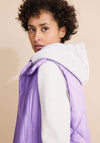 Street One Long Diamond Padded Gilet, Shiny Lilac