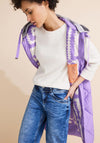 Street One Long Diamond Padded Gilet, Shiny Lilac