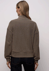 Street One Ribbed Knit Zip Jacket, Tan