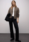 Street One Ribbed Knit Zip Jacket, Tan