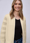 Street One Knit Sleeve Bomber Jacket, Cream
