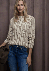 Street One Patterned Knit Jumper, Beige