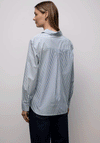 Street One Contrast Leopard Striped Shirt, Blue