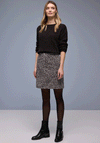Street One Knit Leopard Aline Mini Skirt, Brown