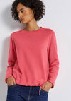 Street One Drawstring Trim Crew Neck Sweatshirt, Pink