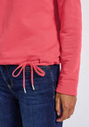Street One Drawstring Trim Crew Neck Sweatshirt, Pink