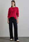 Street One Drawstring Neck Sweatshirt, Red