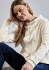 Street One Waffle Knit Drawstring Sweatshirt, Cream
