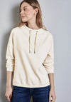 Street One Waffle Knit Drawstring Sweatshirt, Cream