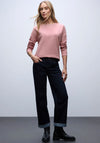 Street One Rib Neck Sweatshirt, Pink