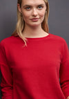 Street One Ribbed Drawstring Sweatshirt, Red