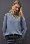 Street One Soft Touch Tie Trim Sweatshirt, Blue