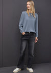 Street One Soft Touch Tie Trim Sweatshirt, Blue