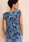 Street One Paisley Print Chiffon Top, Blue