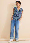 Street One Paisley Print Chiffon Top, Blue