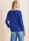 Street One Square Neck Long Sleeve Top, Blue