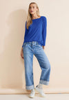 Street One Square Neck Long Sleeve Top, Blue