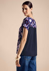 Street One Printed Contrast Top, Bellflower Lilac