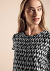 Street One Abstract Print Contrast Top, Black