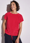 Street One Drawstring Jersey Back Top, Red