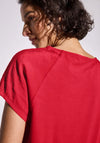Street One Drawstring Jersey Back Top, Red