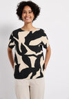 Street One Printed Jersey Back Top, Black