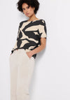 Street One Printed Jersey Back Top, Black