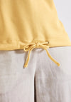 Street One Waffle Knit Tie Trim Top, Yellow