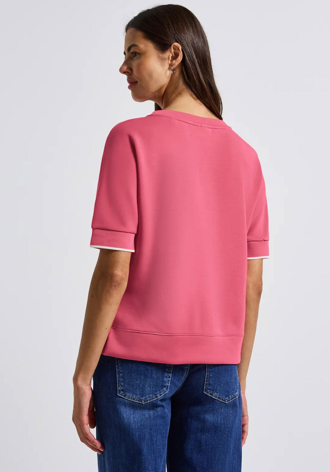 Street One Scuba Short Sleeve Top, Pink