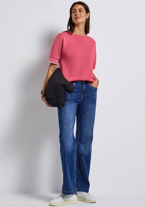 Street One Scuba Short Sleeve Top, Pink