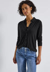 Street One Jersey Button up Shirt, Black