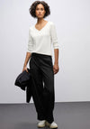 Street One Sweetheart Neck Long Sleeve Top, White